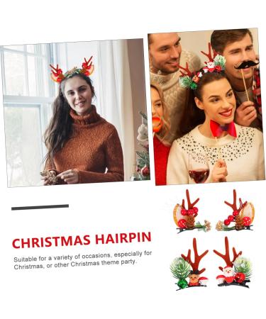 Amosfun 2 Pairs Christmas Hair Clips Stocking Fillers Xmas Reindeer Hair Band Christmas Hair Pins Elk Antler Cosplay Costume Accessory Non-woven Fabric Girl Child Antlers Clothing - Buy Online on GoSupps.com