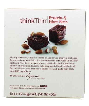 Think! Protein & Fiber Bars - Chocolate Almond Brownie (10 x 1.41 oz) | Healthy Snack - Buy Online on GoSupps.com