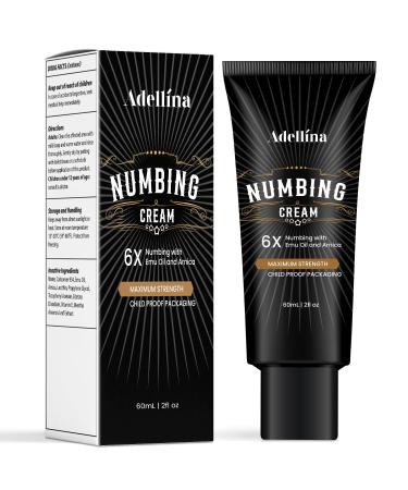 Adellina Numbing Cream Maximum Strength: Long Lasting Extra Soothing with Arnica and Emu Oil 2OZ/ 60G