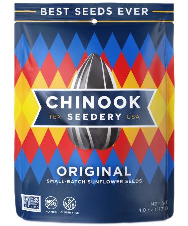 Chinook Seedery Roasted Jumbo Sunflower Seeds - Keto Snacks - Best For Snack Packs - Gluten Free, Non GMO Snack Food Gifts - 4 ounce (Pack of 12) - Original Flavor