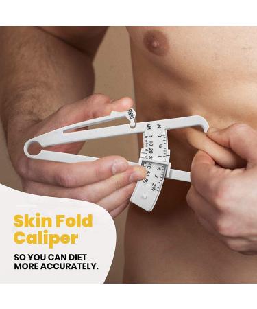 Skin Fold Body Fat Analyzer - Portable BMI Measuring Device (2 Pieces White) | Medca Skin Folding Fat Measuring Tool - Buy Online on GoSupps.com