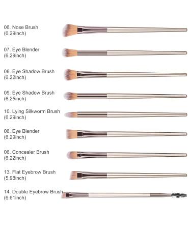 14-Piece Premium Synthetic Makeup Brush Set | Ideal for Foundation Powder Concealers & Eye Shadows | International Shipping Available - Buy Online on GoSupps.com