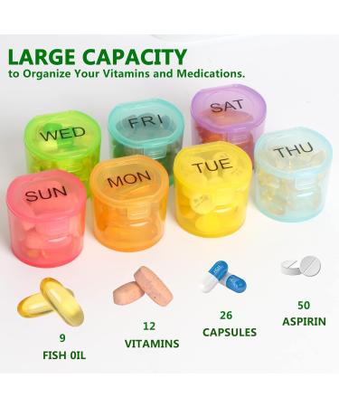 NatureTouch Weekly Pill Organizer - BPA Free 7 Day Medicine Organizer for Pills Vitamins & Supplements | Portable Rainbow Container - Buy Online on GoSupps.com