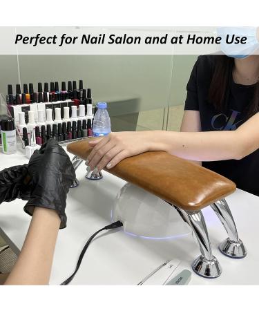 Professional Big Nail Arm Rest in Kaqi Color - Microfiber Leather Manicure Hand Pillow for Salon Use - Buy Online on GoSupps.com