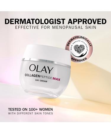 Olay Collagen Peptide MAX Face Moisturiser Day Cream Skincare Niacinamide 99% Purity & +50% Glycerin Anti Aging Menopausal Skin Care: Strengthens Restores Hydrates 50ml vs Collagen Day Cream NEW & Upgraded - Buy Online on GoSupps.com