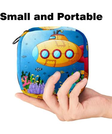 Storage Bags for Women's Bandages & Menstrual Products - Cartoon Submarine Design Portable Organizer for School & Office - Buy Online on GoSupps.com