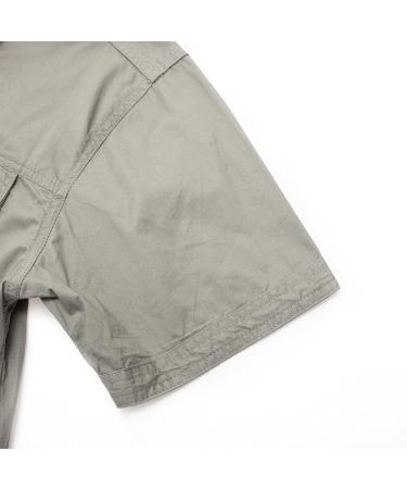 Men's Military Short Sleeve Cargo Shirt - Khaki Large | Slim Fit Tactical Dress Shirt with Pockets - Buy Online on GoSupps.com