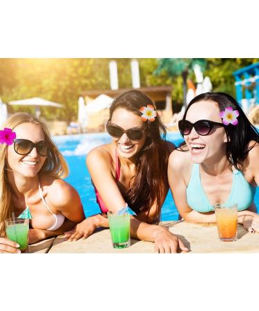 Hawaii Flowers Hair Clip Set | 10-Piece Plumeria & Hibiscus Foam Hairpins for Girls & Women | Beach Party & Wedding Decoration - Buy Online on GoSupps.com