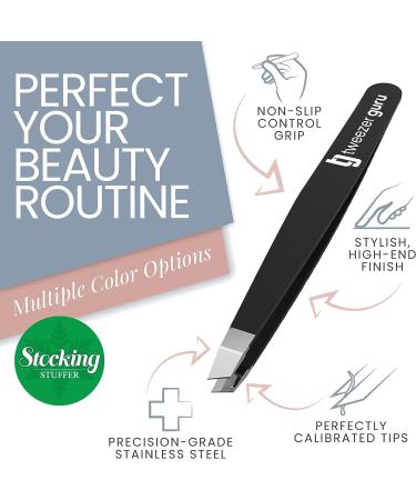 Tweezer Guru Slant Pointed Precision Tweezers for Women - Eyebrow & Hair Removal - Blackhead & Splinter Tweezer - Pink - Buy Online on GoSupps.com