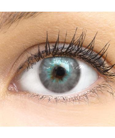 Buy Cagliari Gray Colored Monthly Contact Lenses - 0.0 Diopter Hydrogel Soft Lens + Case | Natural Colors - Buy Online on GoSupps.com