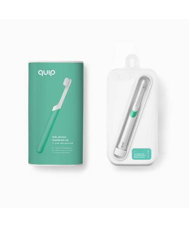Quip Kids Electric Toothbrush Set - Electric toothbrush with multi-use cover (Green)