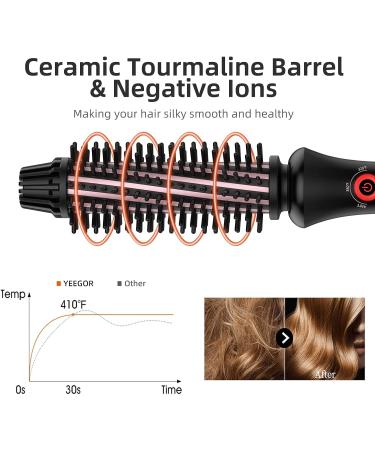YEEGOR Ionic Curling Iron Brush 1 Inch - Ceramic Tourmaline, Anti-Scald, Instant Heat Up - for Short/Shoulder-Length Hair - Dual Voltage Travel Curling Brush - Buy Online on GoSupps.com