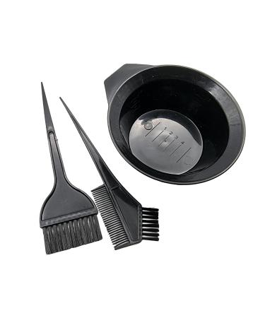3-piece hair dye set with brush and bowl for personal and professional use