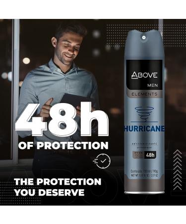 Above Hurricane Men's 48-Hour Dry Spray Deodorant - 3.17 oz (Pack of 4) | No White Marks, Cruelty-Free, Alcohol & Triclosan-Free - Buy Online on GoSupps.com