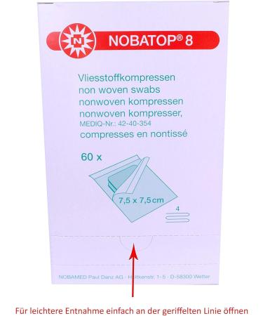 Buy Nobatop 8 Sterile Compresses (7.5 x 7.5 cm) - 50 Packs of 2 | International Shipping - Buy Online on GoSupps.com