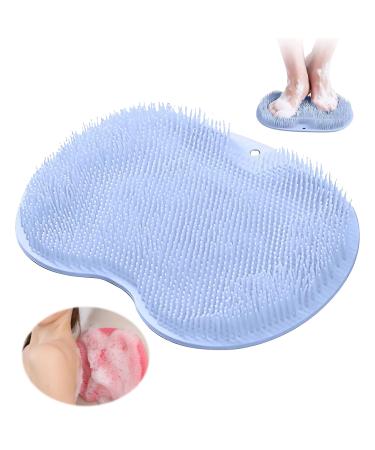 Slip-proof silicone massage pad back scrubber foot brush W scher Massageger Dusche with suction cup silicone massage cleaner relaxing cleaning peeling massages your back (blue)