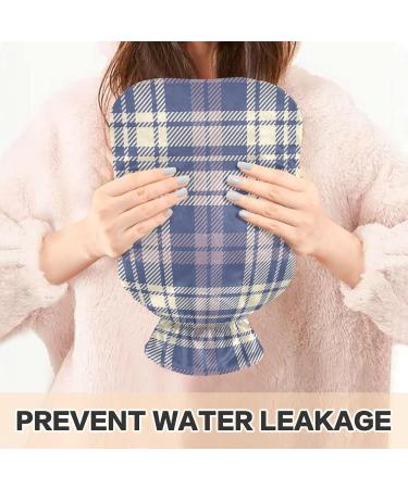 Buy Naanle Hot Water Bottle with Cover - Violet Tartan Plaid 2L | Back Pain Relief & Cold Therapy - Buy Online on GoSupps.com