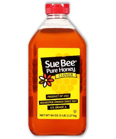 Sue Bee Pure USA Clover Honey, 80 Ounce (5 Pound) Sue Bee Pure Premium Clover Honey From USA Beekeepers 5 Pound (Pack of 1)