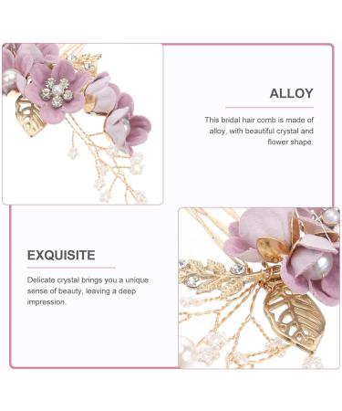 Minkissy Purple Wedding Hair Comb - Pearl Crystal Decor Clip Pin for Bride Bridesmaid - Buy Online on GoSupps.com