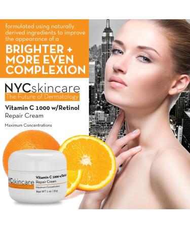 Vitamin C Retinol Cream for Face | Anti-Aging Brightening | Jojoba Oil & Squalane | 1oz Professional Quality - Buy Online on GoSupps.com