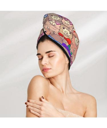 Cute Lamas Microfiber Hair Towel Wrap - Super Absorbent Coral Velvet Quick Dry for Long Curly & Thick Hair - Ideal for Women - Buy Online on GoSupps.com