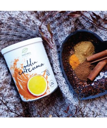 Natures Finest Golden Curcuma Latte | Organic Turmeric Herbal Tea Blend with Cinnamon & Ginger | Vegan & Vegetarian  - Buy Online on GoSupps.com