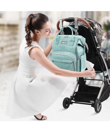 Viedouce Waterproof Baby Changing Diaper Bag - Large Capacity Multi-Functional Backpack with Diaper Support & Stroller Straps - Ideal for Travel in Cyan - Buy Online on GoSupps.com