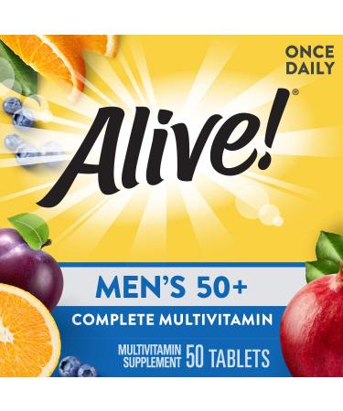 Nature's Way Alive! Men's 50+ Complete Multi-Vitamin - 50 Tablets for Vitality & Health - Buy Online on GoSupps.com