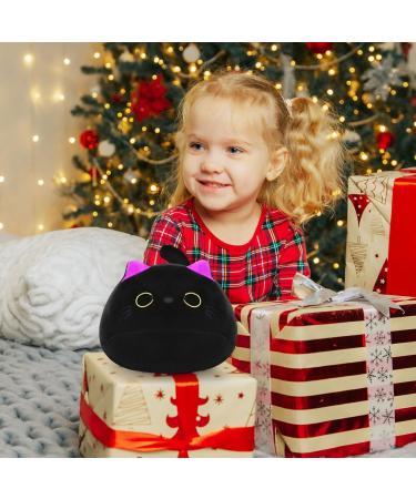 Kawaii Black Cat Plush Stuffed Toy - Chubby Cat Pillow for Home Decoration - 7.9 inch (20cm) - Buy Online on GoSupps.com