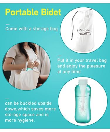 Portable Butt Shower 400ML - Travel Bidet with 2 Nozzles for Anal & Vaginal Hygiene - Buy Online on GoSupps.com