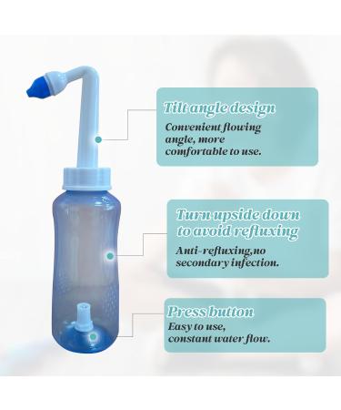 Deepdeem Neti Pot Sinus Rinse Nasal Wash Bottle Sinus Rinsing Bottle Cleaner Pressure Irrigation Neti-Pot with 30 Nasal Wash Salt Packets for Adults and Children - Buy Online on GoSupps.com