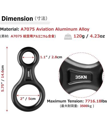 Azarxis 35kN Figure of Eight Descender - Blue Climbing Gear for Outdoor Recreation | International Shipping - Buy Online on GoSupps.com