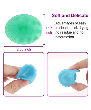 Soft Silicone Facial Cleansing Brush for Gentle Exfoliation and Deep Pore Cleansing - Blue Green - Buy Online on GoSupps.com