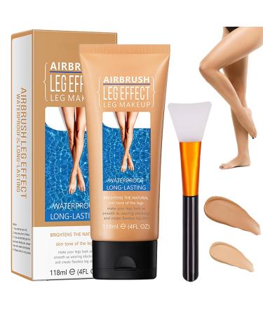 Samkeen Leg Makeup Waterproof 4 Ounce Tattoo Scarves Varicose Veins Leg & Body Covering Cream Medium Shine 4 oz
