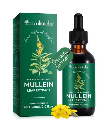 Mullein Leaf Extract Drops-Organic Liquid Mullein Extract Supplement for Lungs Health - Vegan No AdditivesBronchial Cleanse for Health Support 2 Fl Oz (Pack of 1)