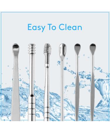 7 Pcs Ear Pick Earwax Removal Kit | Stainless Spring Steel Ear Cleansing Tool Set with Storage Box and Syringe Bulb for Ear Cleaning - Buy Online on GoSupps.com