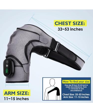 Heated Shoulder Massager Brace Support with Vibration Heating Electric Shoulder Wrap with Massage 3 Modes Cordless Vibration Shoulder Pad for Men and Women Fits for Left or Right Shoulder Grey Grey Large - Buy Online on GoSupps.com