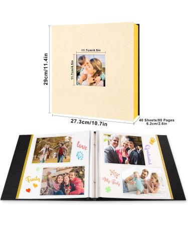 Ywlake Large Capacity Self Adhesive Photo Album - Holds 4x6, 5x7, 8x10 Photos - 40 Sheets / 80 Pages - Beige - Buy Online on GoSupps.com