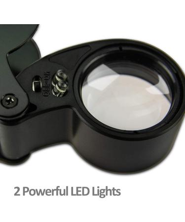 HQMaster 40X Illuminated Jewelers Eye Loupe with LED Light for Precision Jewelry Magnification - Buy Online on GoSupps.com