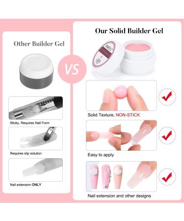 AIMEILI Fixed Build-Up Gel Set - 4 Colors Solid Nail Gel for Geln gel Nail Extension & Builder Set with Tools - Clear White Rosa Nude - Buy Online on GoSupps.com