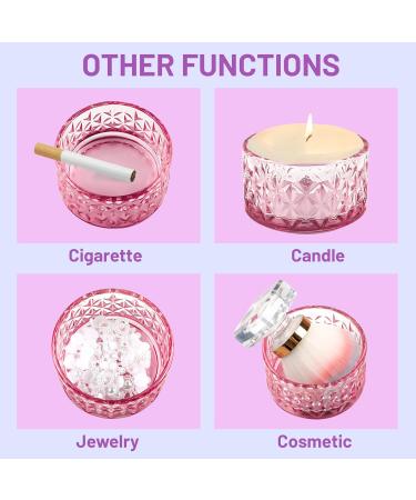 BQAN Dappen Dish with Lid 60 ML Round Crystal Monomer Dish for Holding Acrylic Liquid Acrylic Nail Powder Nail Decor Monomer Acrylic Nail Liquid Pink - Buy Online on GoSupps.com