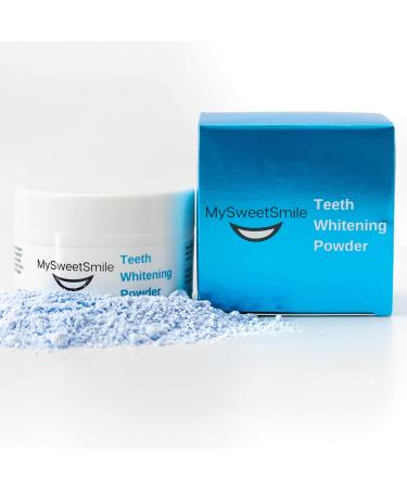 MySweetSmile Teeth Whitening Powder - 6 Month Whitener Supply | Tea, Coffee, Wine & Smoking Stain Remover | Sensitivity & Pain Free Formula for a Bright Smile | Peroxide Free | Refreshing Mint Flavour 1.05 Ounce (Pack of 1)