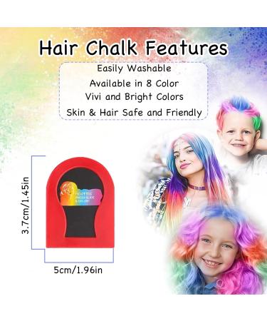 Xumann 8PCS Hair Chalks for Girls Kids Washable DIY Washable Temporary Hair Chalk for Halloween Makeup Birthday Party - Buy Online on GoSupps.com