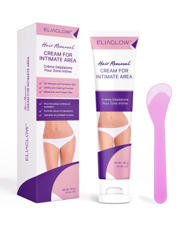 Intimate Hair Removal Cream for Women - Sensitive Skin Depilatory Cream for Private Areas Pubic Bikini Body Legs and Underarms - Gentle Formula for All Skin Type