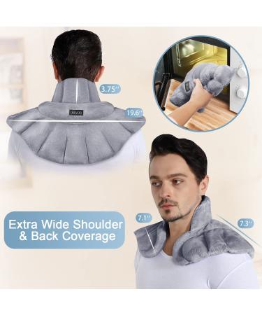 REVIX Microwave Heating Pad Set - Neck, Shoulders, Lower Back Pain Relief - Hot Compress Wrap with Weighted Plush - Includes Hot Eye Mask for Migraine Stress Relief - Set of 3 Gray - Buy Online on GoSupps.com