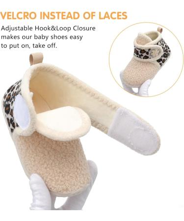 JIASUQI Baby Booties Toddler Winter Boots Slippers 18-24 Months Leopard - Anti-Skid Crib Shoes - Buy Online on GoSupps.com
