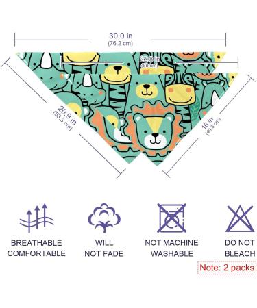 Shop Triangular Cloth Bibs for Dogs & Cats - Multicolored Set of 2 - Dog Hollow Lion Zebra Tiger Designs - Perfect for Small Medium & Large Pets - Buy Online on GoSupps.com