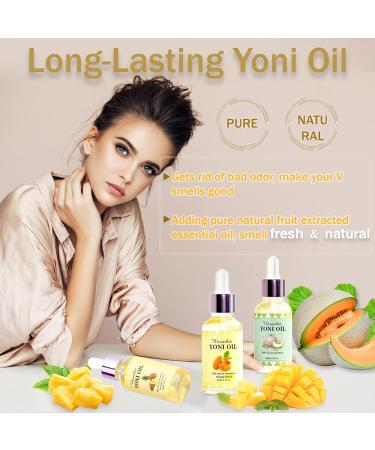 3PCS Yoni Oil for Women - pH Balance Feminine Deodorant & Moisturizer | All Natural Honeydew Pineapple Mango Essential Oil - Buy Online on GoSupps.com
