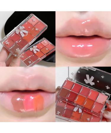  Mimoqk Lip Palette Set 10-Color Tinted Lip Gloss and Moisturizing Lipstick Kit Non-Sticky Jelly Lip Makeup Palette for Costume and Everyday Makeup Looks - Buy Online on GoSupps.com