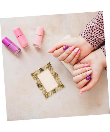  PAMINGONO Resin Nail Art Palette Nail Art Painting Mixed Color Palettes with Gold Edge Nail Gels Color Makeup Display Board Pallet for Nail Art - Buy Online on GoSupps.com